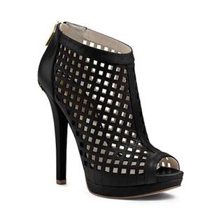 Michael Kors Black Leather mesh bootie